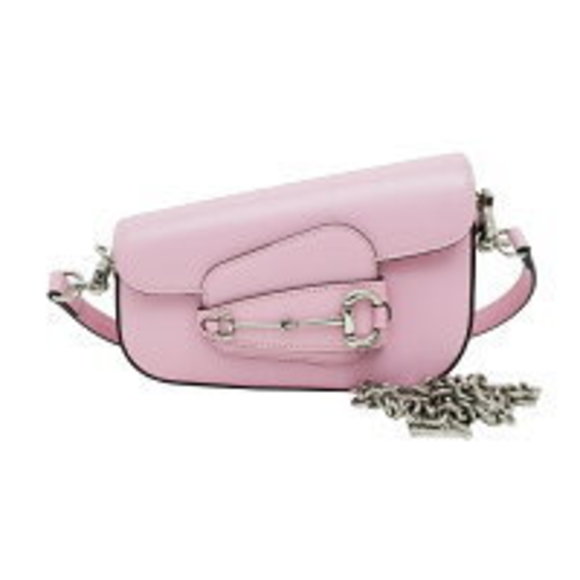 Gucci Horsebit Handbag Pink Leather Shoulder Bag - Picture 1 of 9